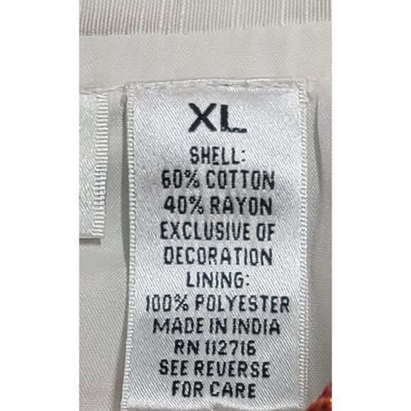 VTG Draper's & Damon's White Red Gold Metallic Embroidered Jacket XL Elegant - Picture 4 of 6